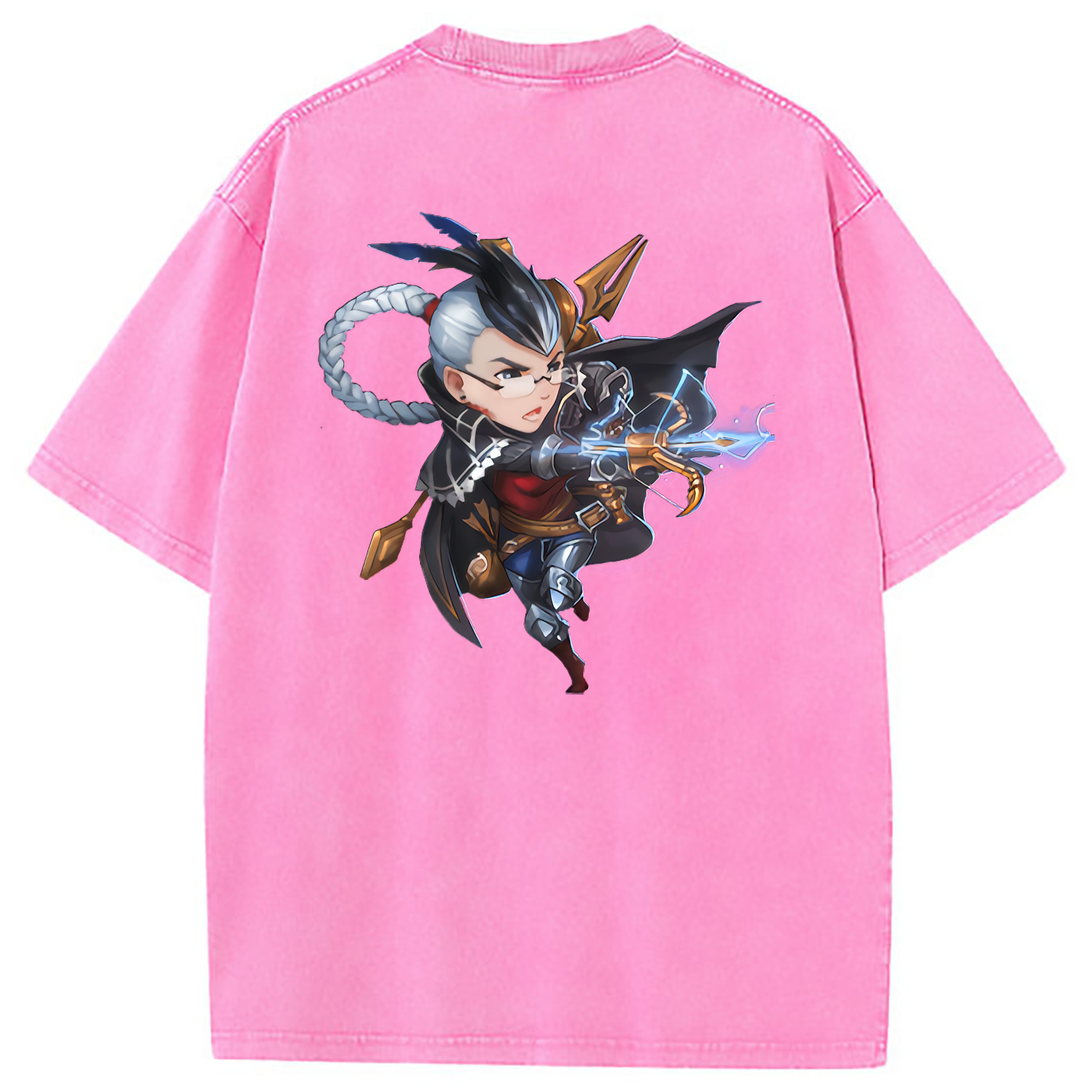 （画像用） リーグ・オブ・レジェンド League of Legends LOL 綿100% ヴィンテージ風 半袖Tシャツ（背面プリント）